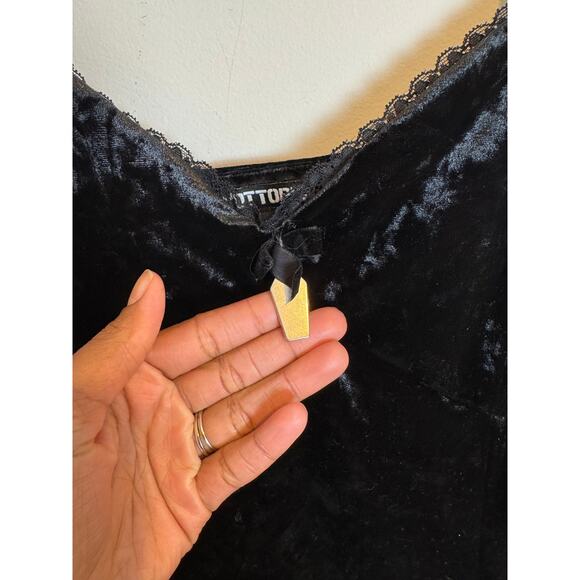 Hot Topic Cosmic Aura Black Velvet Witchy Coffin Charm Slip Mini Dress Medium - Picture 6 of 9